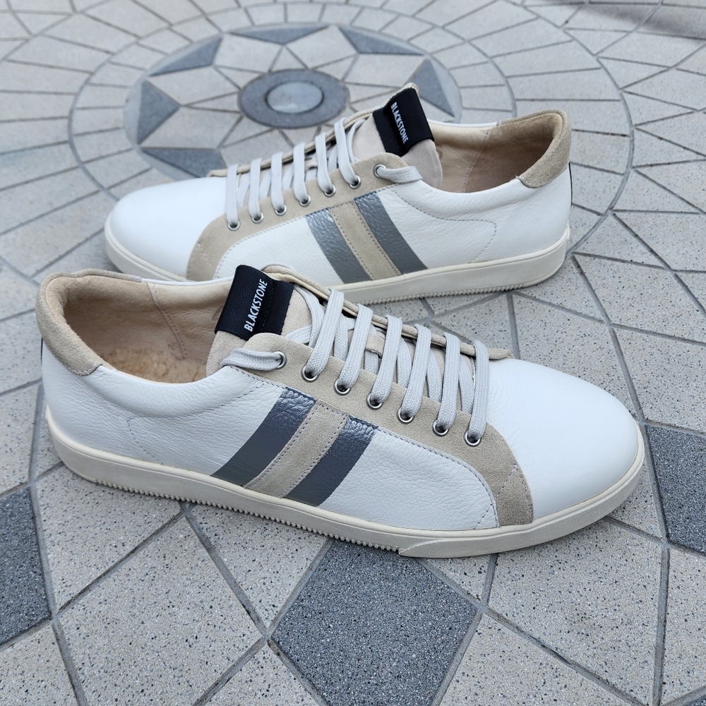 Blackstone SG41 White Leather Fur Lined Minimalist Sneakers 13 - Picture 10 of 10
